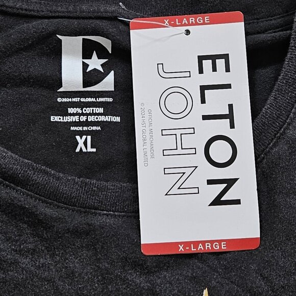 Elton John T Shirt Womens XL Black Rocket Man 2024 HST Global Ltd Official Merch - Picture 3 of 13